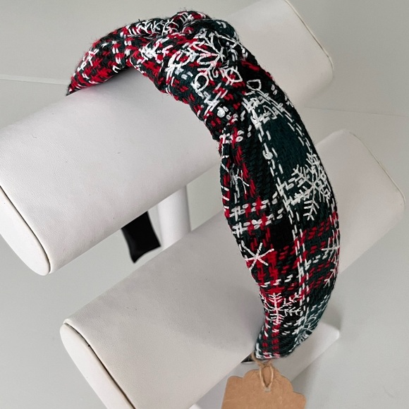 | Winter HEADBAND | NEW! | Snowflakes on Tweed - Picture 1 of 9